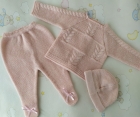Conjunto Rosa Torzal Invierno